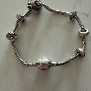 Sterling Silver Bracelet with Charms